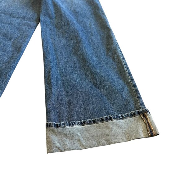 Jessica Simpson Freesia High Rise Wide Leg Jeans Cuff Medium Wash Denim Size 6 - Picture 12 of 13